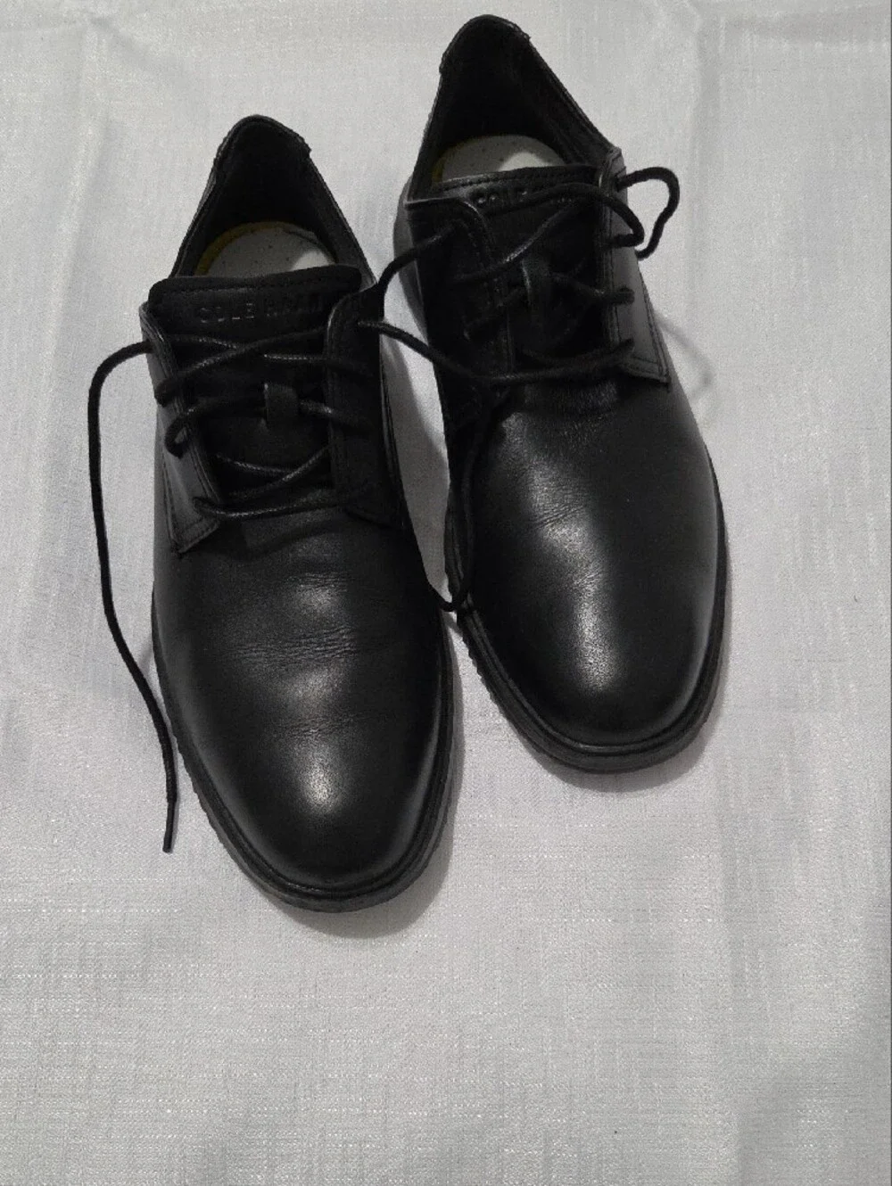Cole Haan Black Leather Lace-Up Oxfords